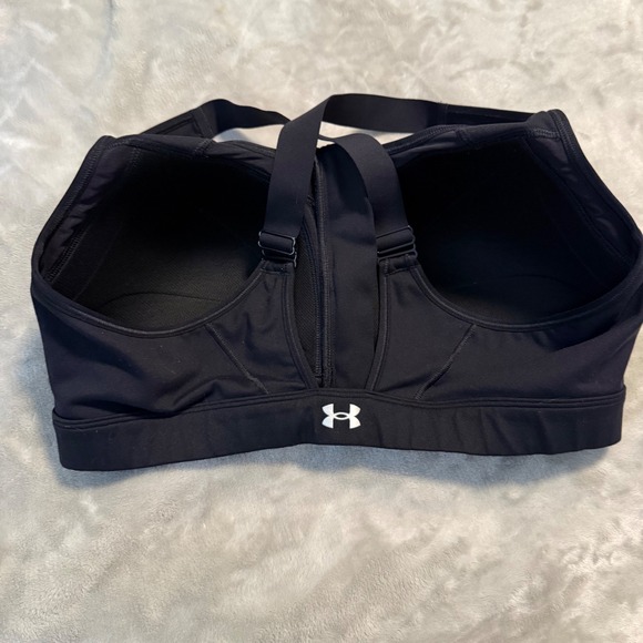 Under Armour Front Zip High Impact Sports Bra Black XL - Picture 4 of 6